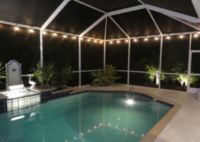 Florida Villa Pool bei Nacht
