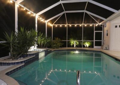 Florida Villa Pool bei Nacht